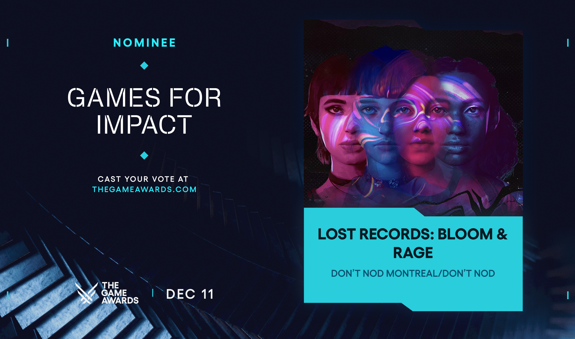 Lost Records: Bloom & Rage nominé dans la catégorie Games for Impact aux Game Awards !