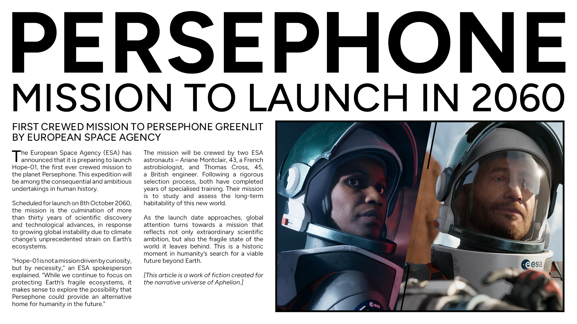 Persephone Mission to Launch in 2060